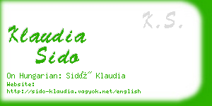 klaudia sido business card